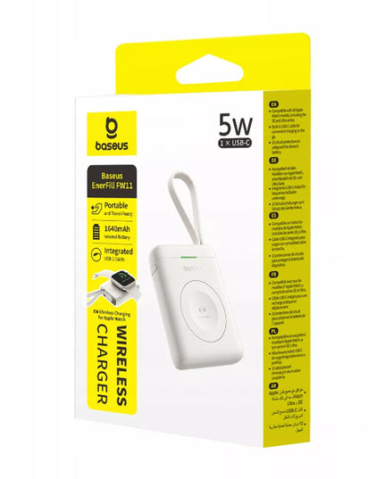 BASEUS išorinė baterija skirta APPLE WATCH 1-10 SE SE 2 Ultra Ultra 2 5W USB-C kabelis