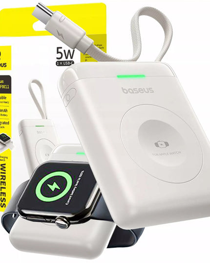 BASEUS išorinė baterija skirta APPLE WATCH 1-10 SE SE 2 Ultra Ultra 2 5W USB-C kabelis