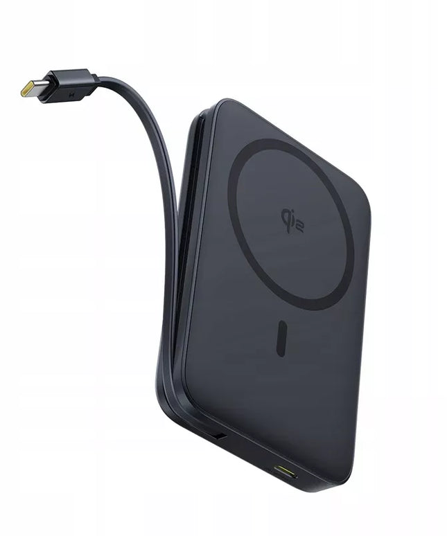 BASEUS magnetinis maitinimo blokas QI2 10000 mAh 27 W USB-C su integruotu greitojo įkrovimo laidu