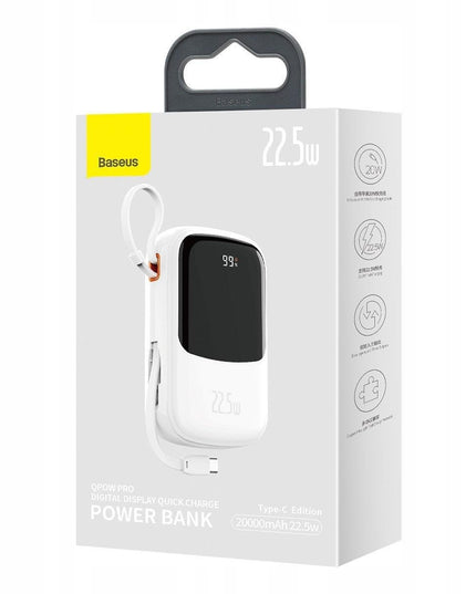 BASEUS POWERBANK GREITAS ĮKROVIMAS 20000mAh 22,5W QC/PD/SCP/FCP USB-C LAIDAS
