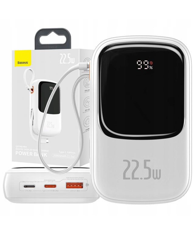 BASEUS POWERBANK GREITAS ĮKROVIMAS 20000mAh 22,5W QC/PD/SCP/FCP USB-C LAIDAS
