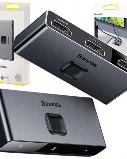 BASEUS HDMI SKIRSTYTUVAS - DVIPUSIS, 2x HDMI FULL HD 4K 30HZ