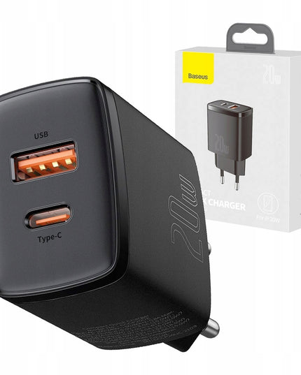 BASEUS Greitas įkroviklis telefonui USB C 20W Universalus QC 3A