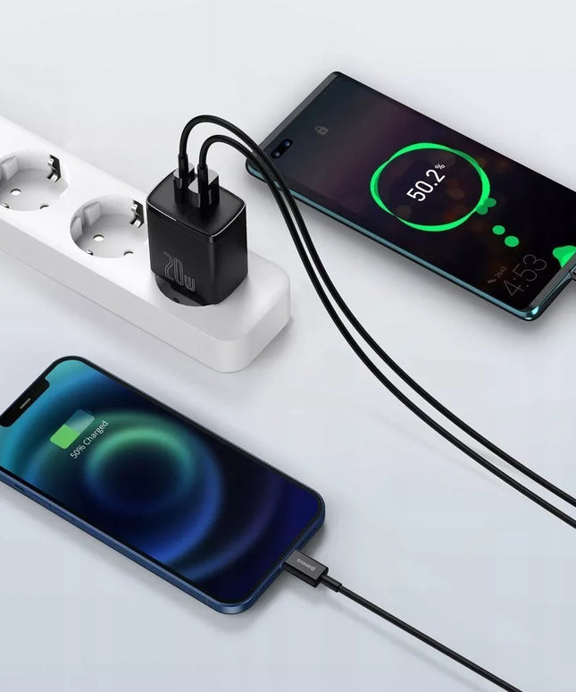 BASEUS greitas telefono įkroviklis USB USB-C 20W universalus QC maitinimo blokas 3A