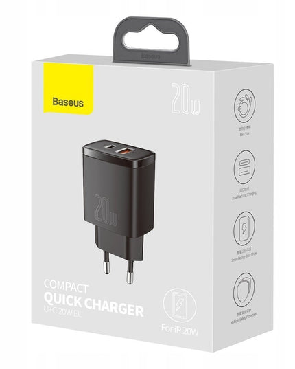 BASEUS Greitas įkroviklis telefonui USB C 20W Universalus QC 3A
