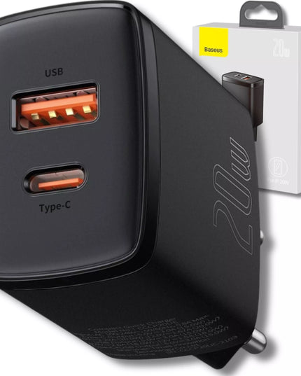 BASEUS Greitas įkroviklis telefonui USB C 20W Universalus QC 3A