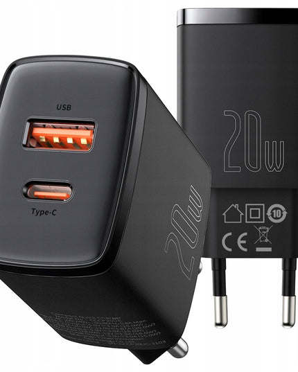 BASEUS Greitas įkroviklis telefonui USB C 20W Universalus QC 3A