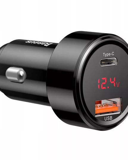 Baseus greitas automobilinis įkroviklis telefonui 45W PD 2x USB USB-C 5A QC