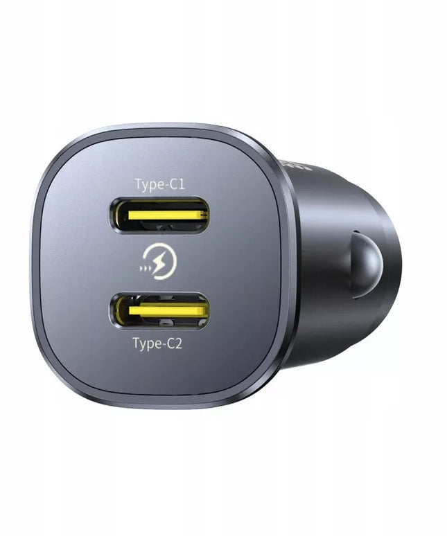 BASEUS spartusis automobilinis įkroviklis 2x USB-C PD 30W MAX