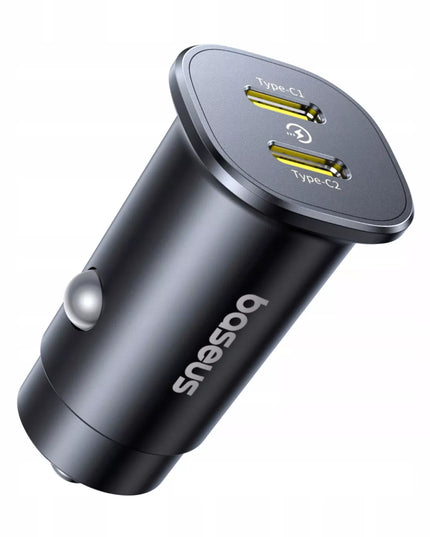 BASEUS spartusis automobilinis įkroviklis 2x USB-C PD 30W MAX