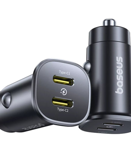 BASEUS spartusis automobilinis įkroviklis 2x USB-C PD 30W MAX