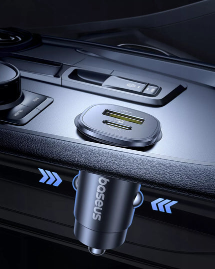 BASEUS greitas automobilinis įkroviklis USB-C PD USB-A 30W