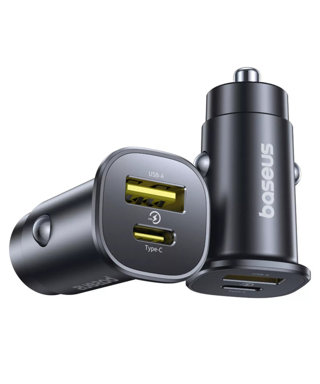 BASEUS greitas automobilinis įkroviklis USB-C PD USB-A 30W