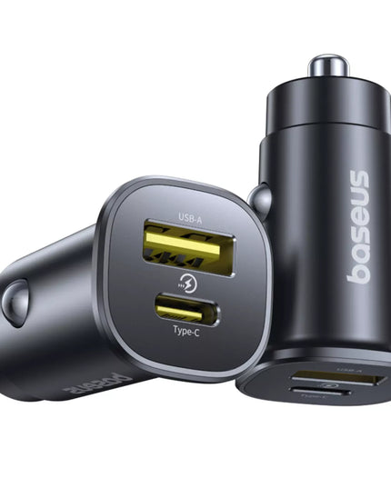 BASEUS greitas automobilinis įkroviklis USB-C PD USB-A 30W