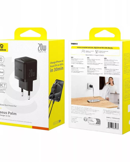 BASEUS greitas tinklo įkroviklis 20W USB-C PD QC saugus kompaktiškas