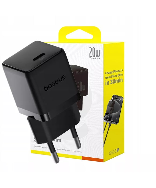 BASEUS greitas tinklo įkroviklis 20W USB-C PD QC saugus kompaktiškas
