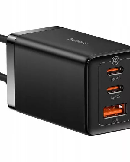 BASEUS Greitas Sieninis Įkroviklis 3 USB Prievadai 2x USB-C Maitinimo Adapteris 65W PD QC GaN
