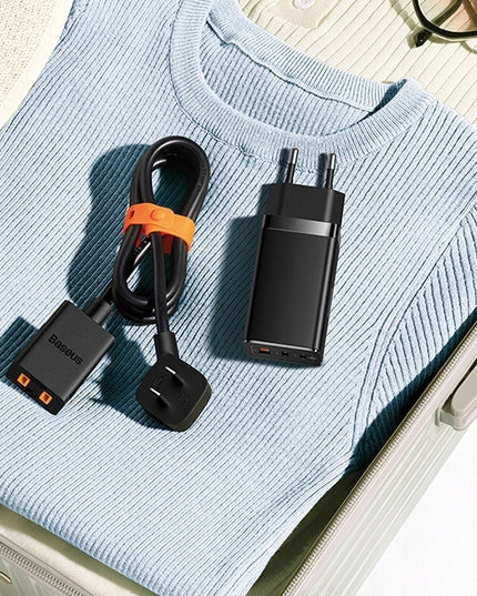 BASEUS Greitas Sieninis Įkroviklis 3 USB Prievadai 2x USB-C Maitinimo Adapteris 65W PD QC GaN