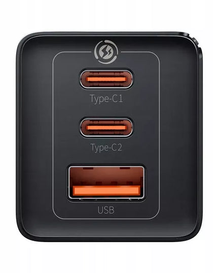 BASEUS Greitas Sieninis Įkroviklis 3 USB Prievadai 2x USB-C Maitinimo Adapteris 65W PD QC GaN