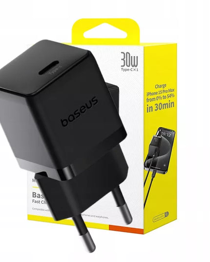 BASEUS greitasis tinklo įkroviklis 30W USB-C Type-C PD QC saugus maitinimo adapteris