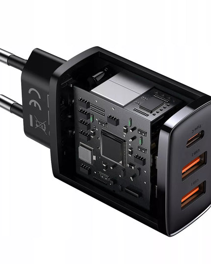 BASEUS greitasis sieninis įkroviklis telefonui 3x USB USB-C 30W PD QC 3.0 AFC