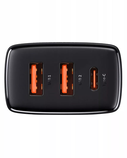 BASEUS greitasis sieninis įkroviklis telefonui 3x USB USB-C 30W PD QC 3.0 AFC