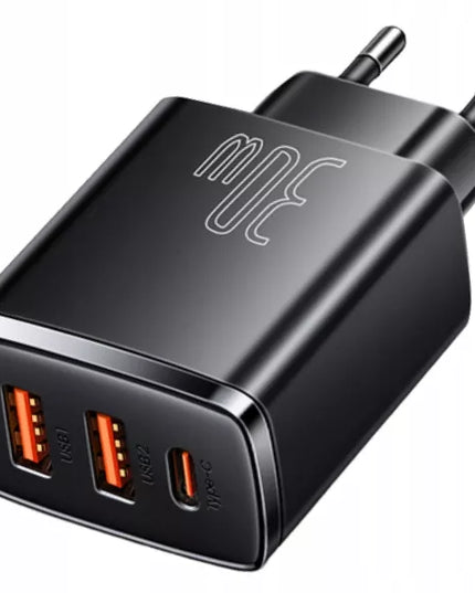 BASEUS greitasis sieninis įkroviklis telefonui 3x USB USB-C 30W PD QC 3.0 AFC