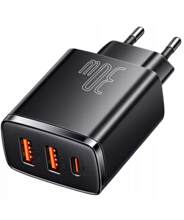 BASEUS greitasis sieninis įkroviklis telefonui 3x USB USB-C 30W PD QC 3.0 AFC