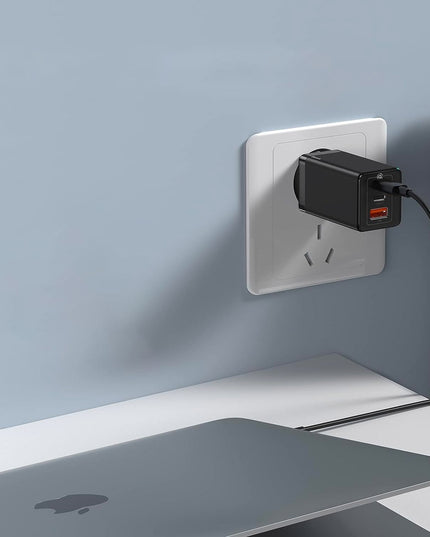 BASEUS Greitas Tinklo Įkroviklis USB 2x USB C Maitinimo Adapteris Nešiojamam Kompiuteriui GaN 65W