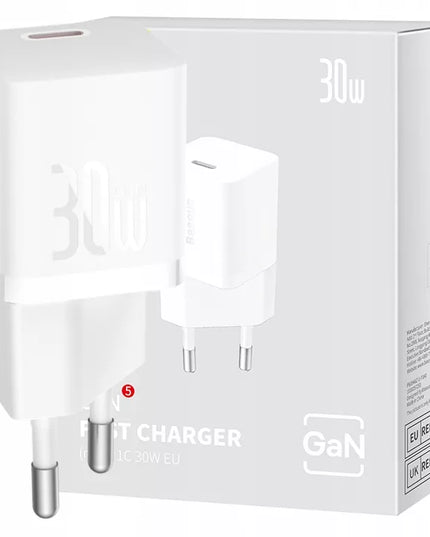 BASEUS greitas USB-C tinklo įkroviklis 30W GaN Mini greitasis įkrovimas PD