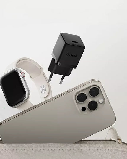 Greitasis sieninis įkroviklis BASEUS USB-C 30W PD QC, skirtas telefonui ir planšetei