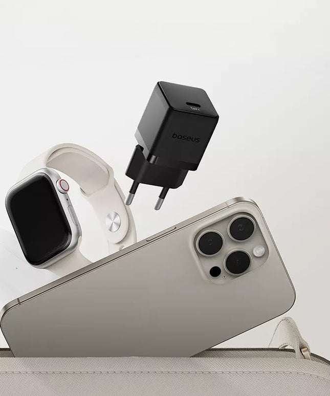 Greitasis sieninis įkroviklis BASEUS USB-C 30W PD QC, skirtas telefonui ir planšetei