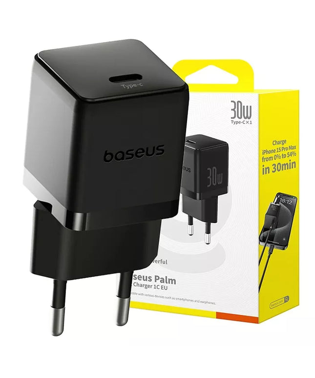 Greitasis sieninis įkroviklis BASEUS USB-C 30W PD QC, skirtas telefonui ir planšetei