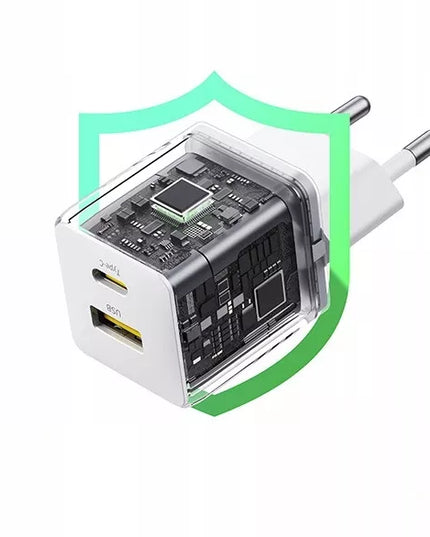 BASEUS greitas tinklo įkroviklis USB-C USB-A 20W PD, skirtas telefonui ir planšetei