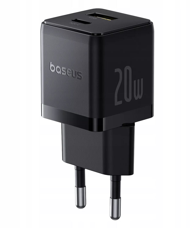 BASEUS Greitas Sieninis Įkroviklis USB-C USB-A 20W PD Telefonui, Planšetiniam Kompiuteriui