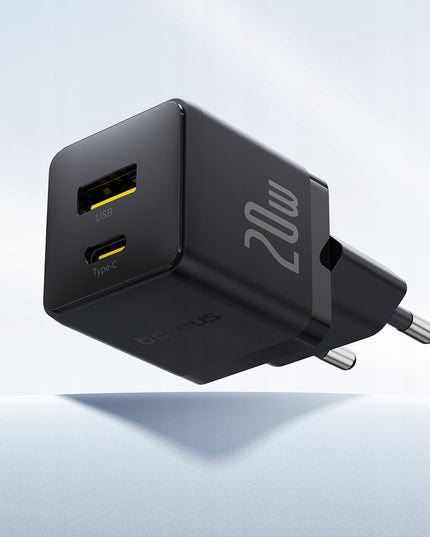 BASEUS Greitas Sieninis Įkroviklis USB-C USB-A 20W PD Telefonui, Planšetiniam Kompiuteriui