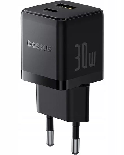 BASEUS greitas tinklo įkroviklis USB-C USB-A 30W PD telefonui ir planšetei