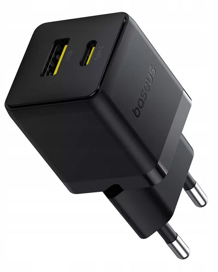 BASEUS greitas tinklo įkroviklis USB-C USB-A 30W PD telefonui ir planšetei
