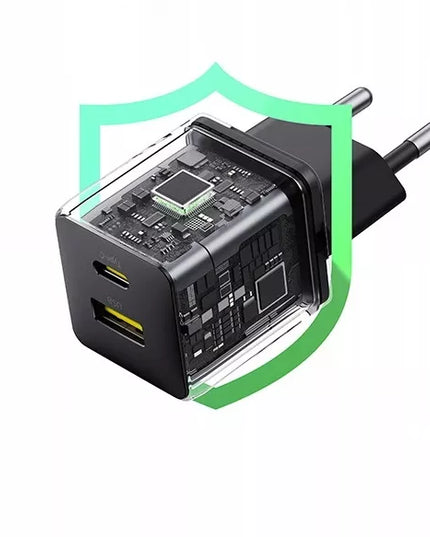 BASEUS greitas tinklo įkroviklis USB-C USB-A 30W PD telefonui ir planšetei