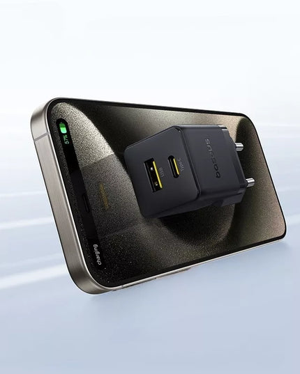 BASEUS greitas tinklo įkroviklis USB-C USB-A 30W PD telefonui ir planšetei