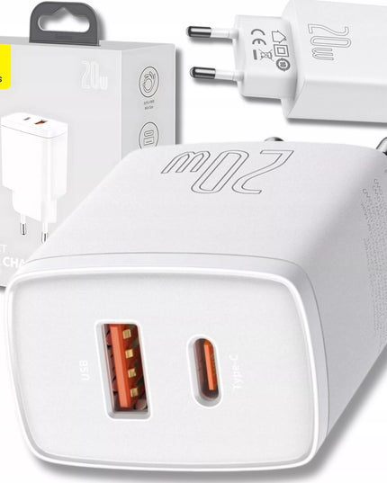 BASEUS Greitas USB C įkroviklis, 20W USB, telefonui, Universalus QC3.0 3A, Mažas