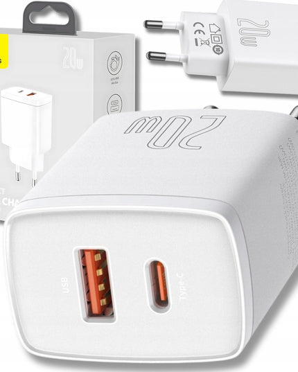 BASEUS Greitas USB C įkroviklis, 20W USB, telefonui, Universalus QC3.0 3A, Mažas