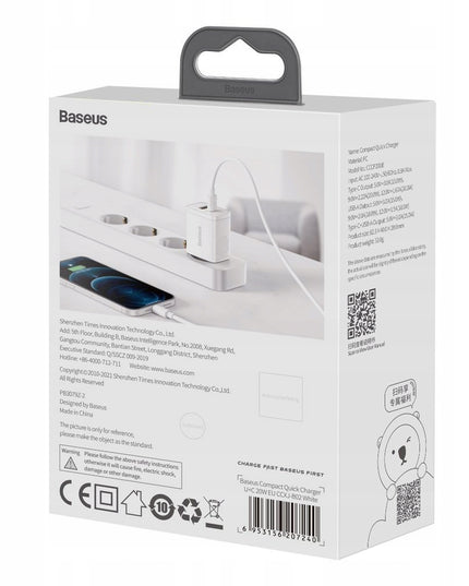 BASEUS Greitas USB C įkroviklis, 20W USB, telefonui, Universalus QC3.0 3A, Mažas