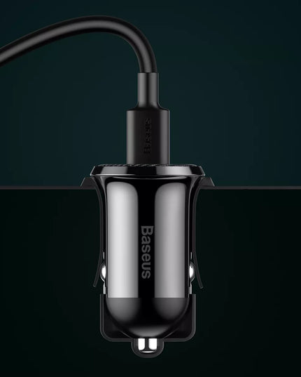 BASEUS spartus galingas automobilinis telefono įkroviklis 2x USB 4.8A 12-24V