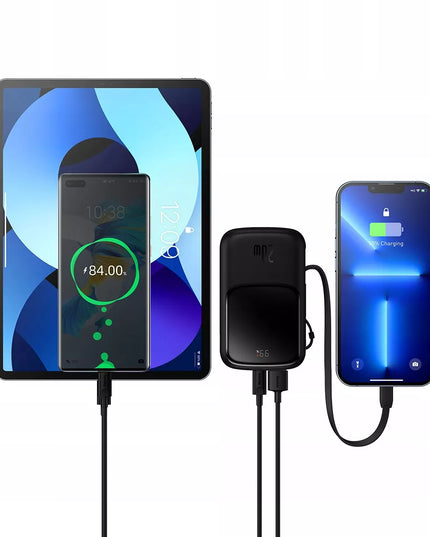 BASEUS spartusis išorinis akumuliatorius 10000mAh 20W su Lightning laidu, greitas ir saugus