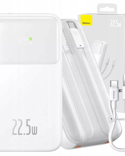 BASEUS greitasis išorinis akumuliatorius 10000mAh 22.5W USB C galingas powerbank + laidas 0,3m