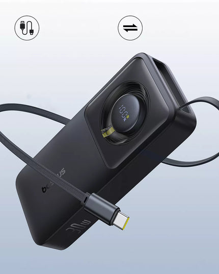 BASEUS spartusis „Power Bank“ 10000mAh 30W galingas išorinis akumuliatorius su USB-C laidu