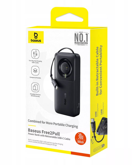 BASEUS spartusis „Power Bank“ 10000mAh 30W galingas išorinis akumuliatorius su USB-C laidu