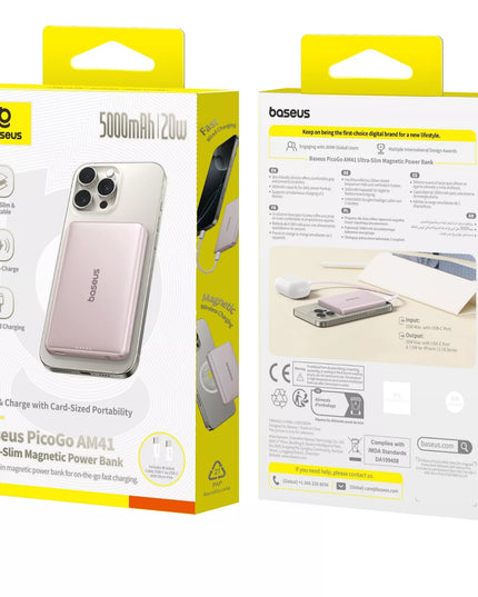 BASEUS greitas belaidis išorinis akumuliatorius 5000 mAh 20W USB-C galingas ir saugus