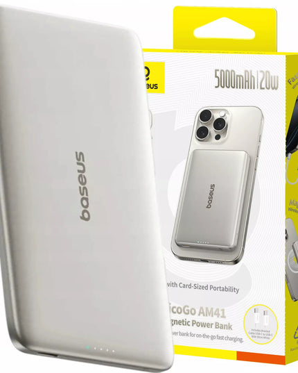Spartusis „BASEUS“ 5000 mAh 20 W belaidis „Power Bank“ su USB-C jungtimi – galingas ir saugus
